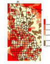 Map of average radon levels in Minnesota by zipcode